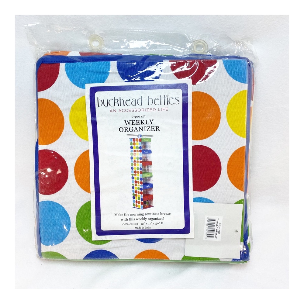 Kids Closet weekly clothes Organizer by buckhead betties Polkadot Colorful NEW